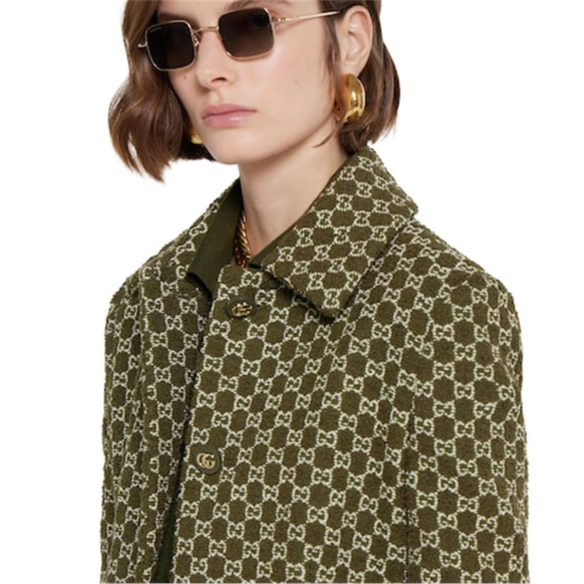 gg cotton bouclé jacket-GUCCI-Verso