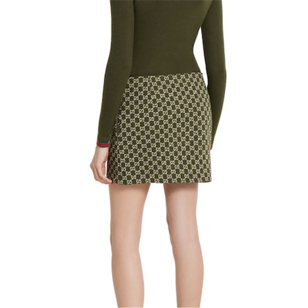 gg cotton bouclé mini skirt-GUCCI-Verso
