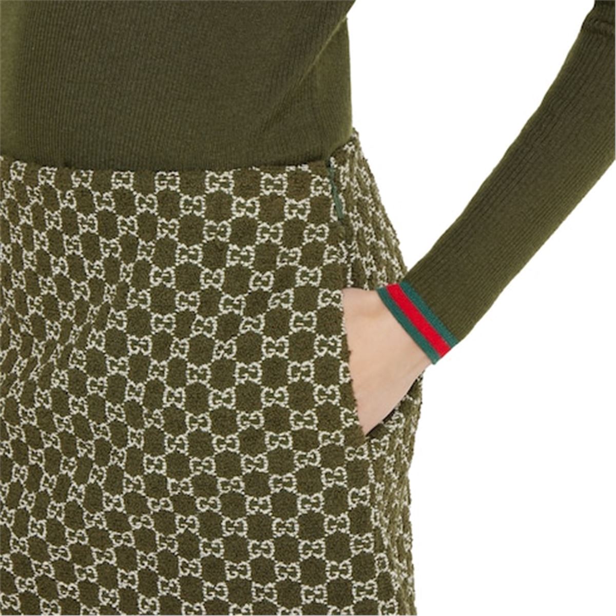 gg cotton bouclé mini skirt-GUCCI-Verso