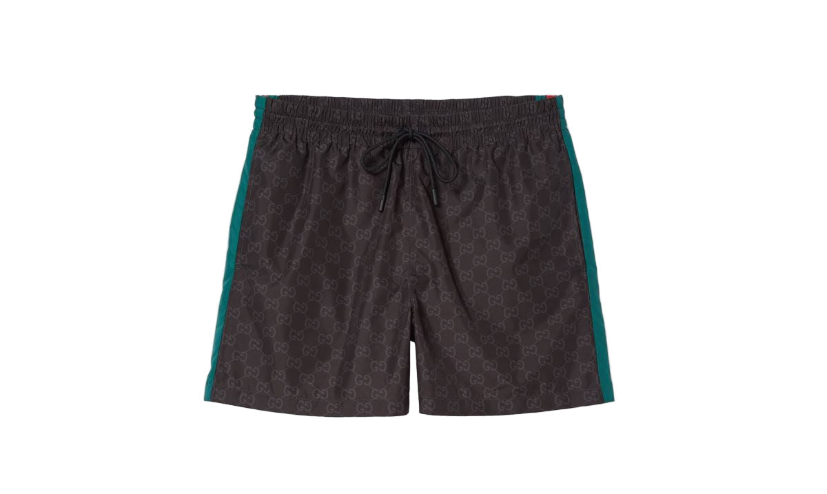 Gg print nylon swim shorts-GUCCI-Verso