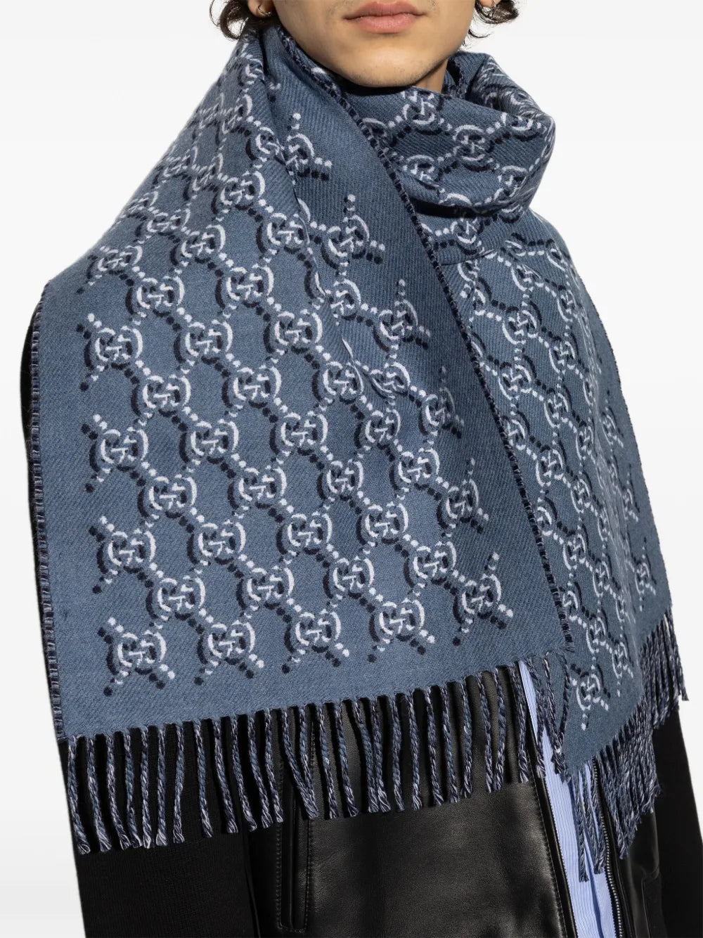 Gg shadow wool scarf