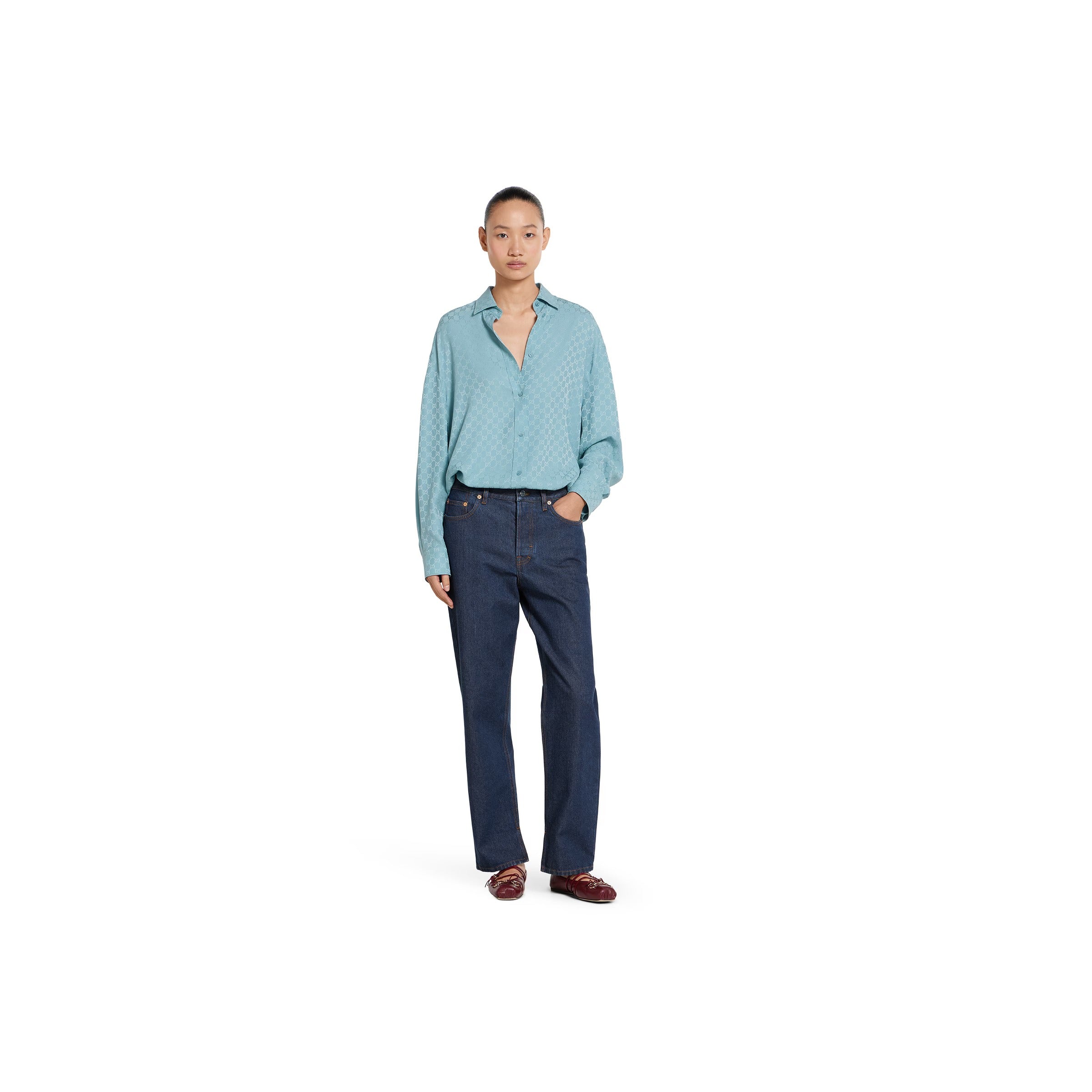 GG SILK JACQUARD OVERSIZE SHIRT-GUCCI-Verso