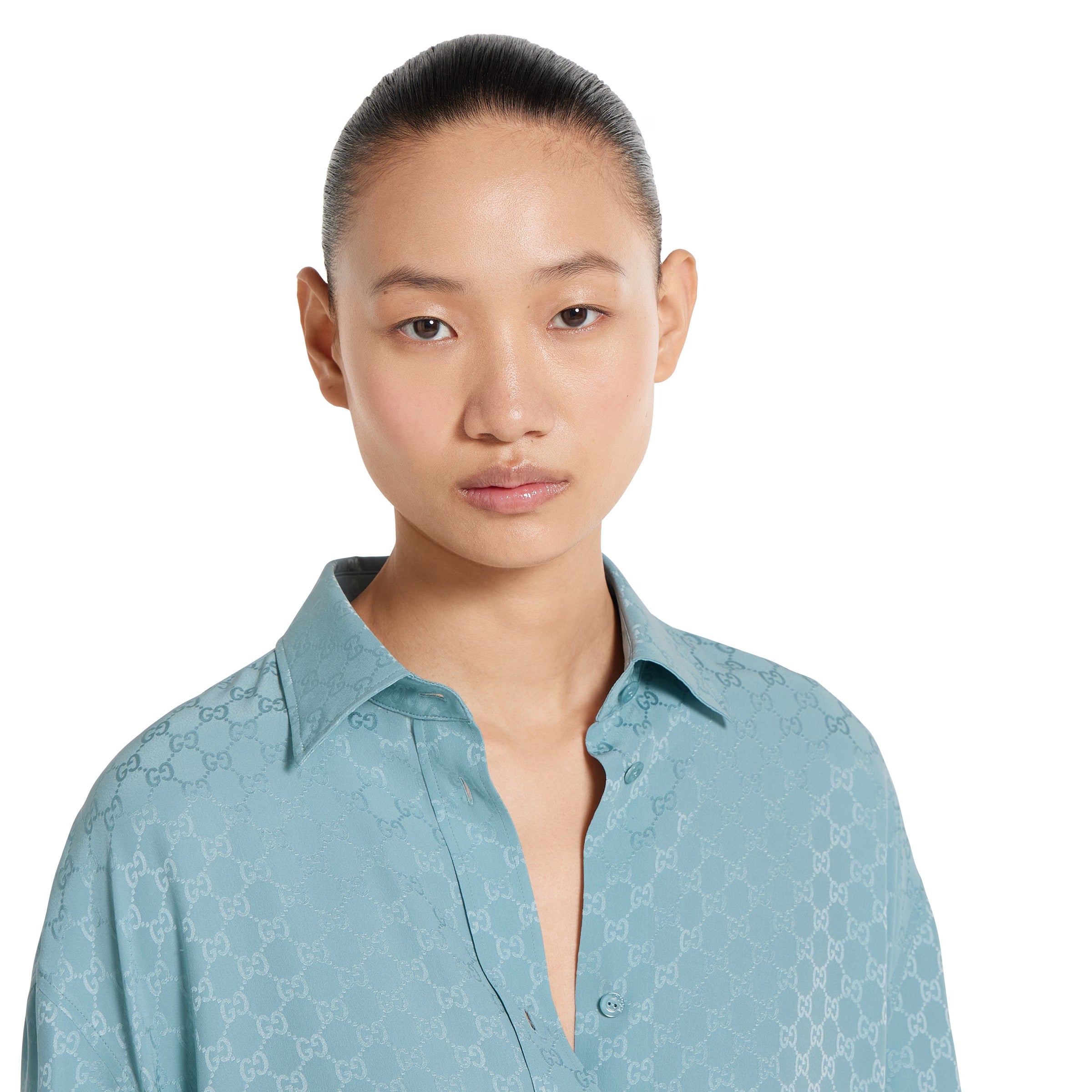 GG SILK JACQUARD OVERSIZE SHIRT-GUCCI-Verso