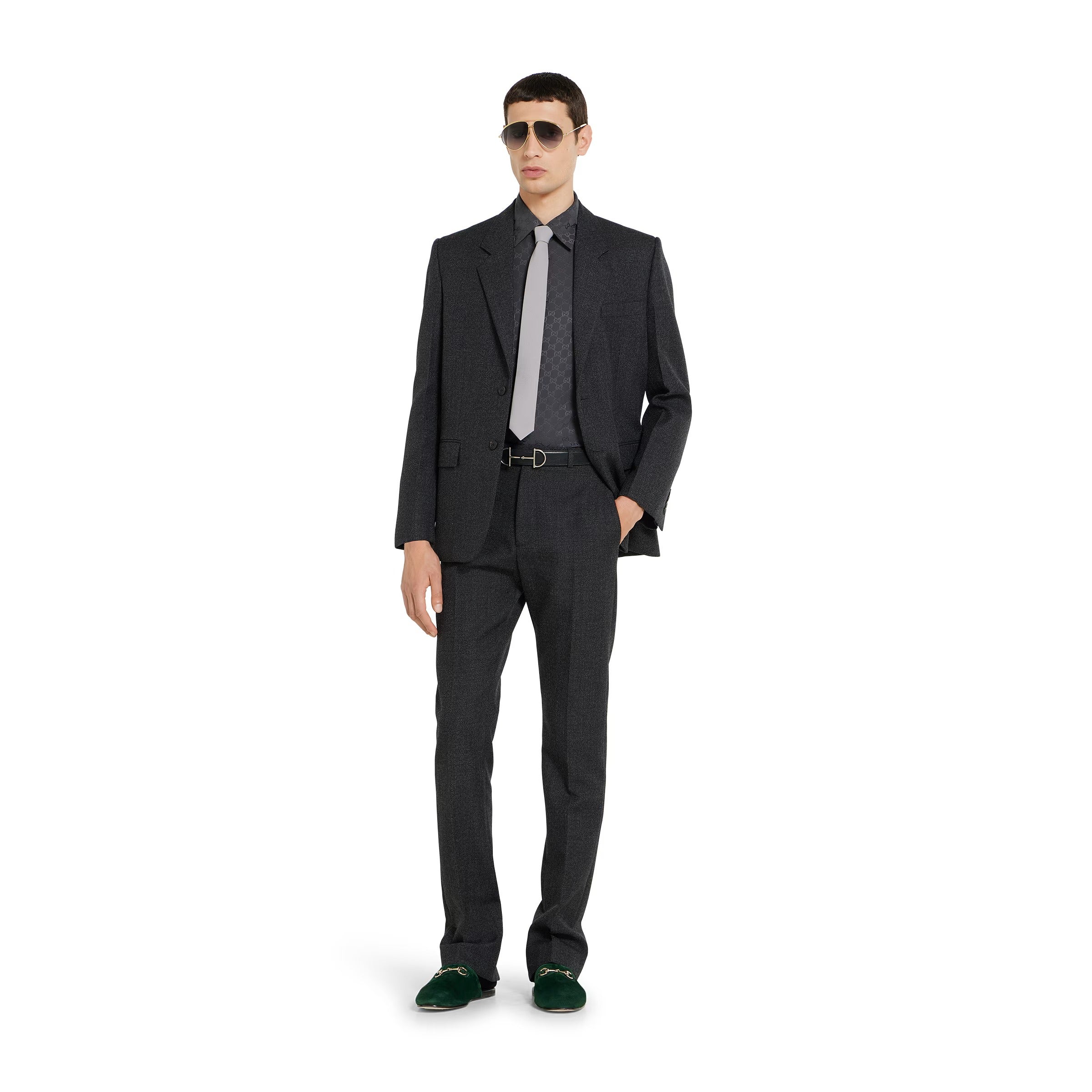 Gg silk jacquard shirt