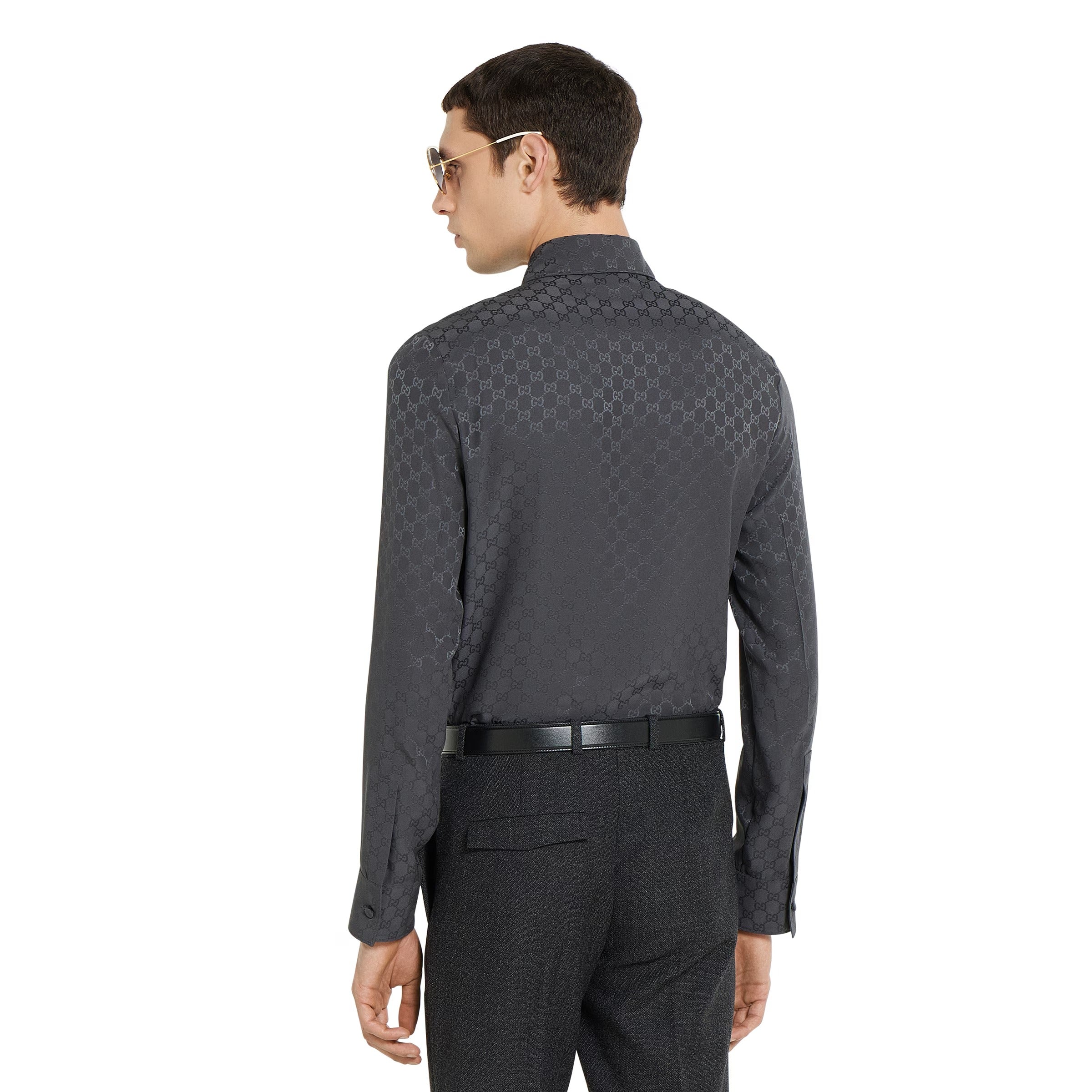 Gg silk jacquard shirt