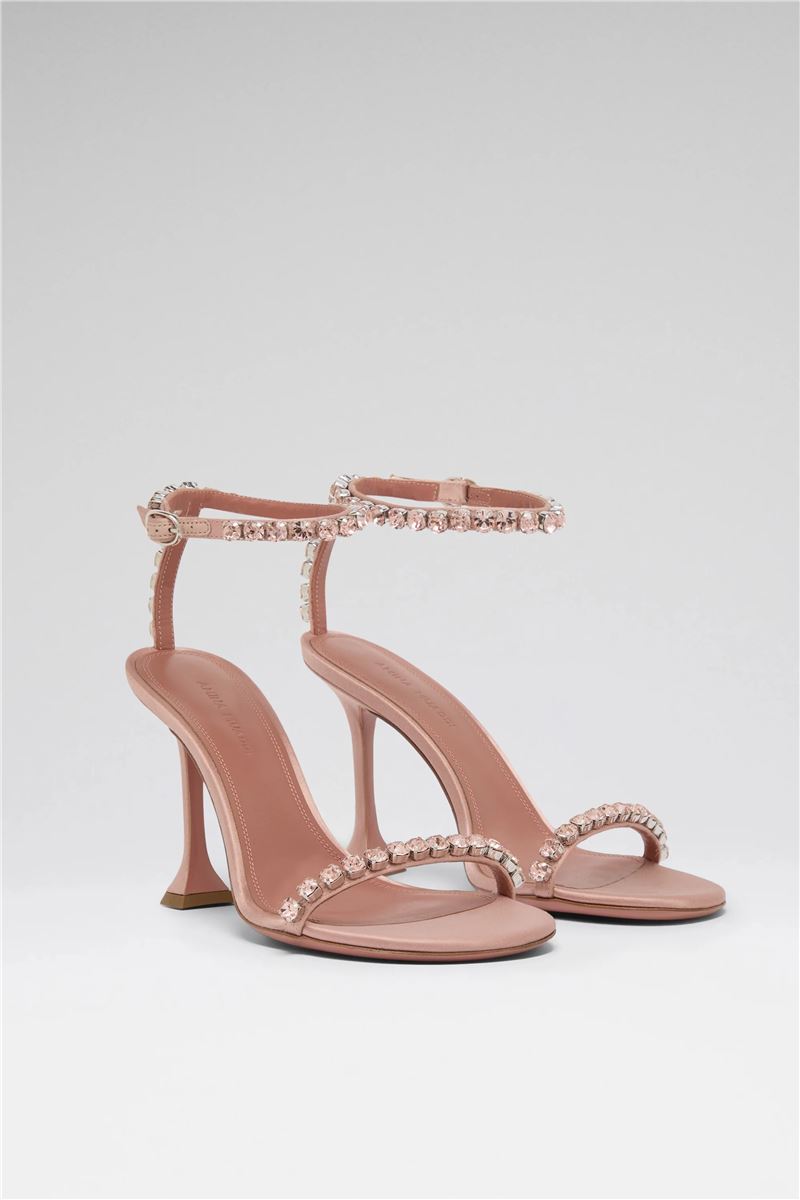 Gigi sandal 95 powder satin and vintage rose crystals-AMINA MUADDI-Verso
