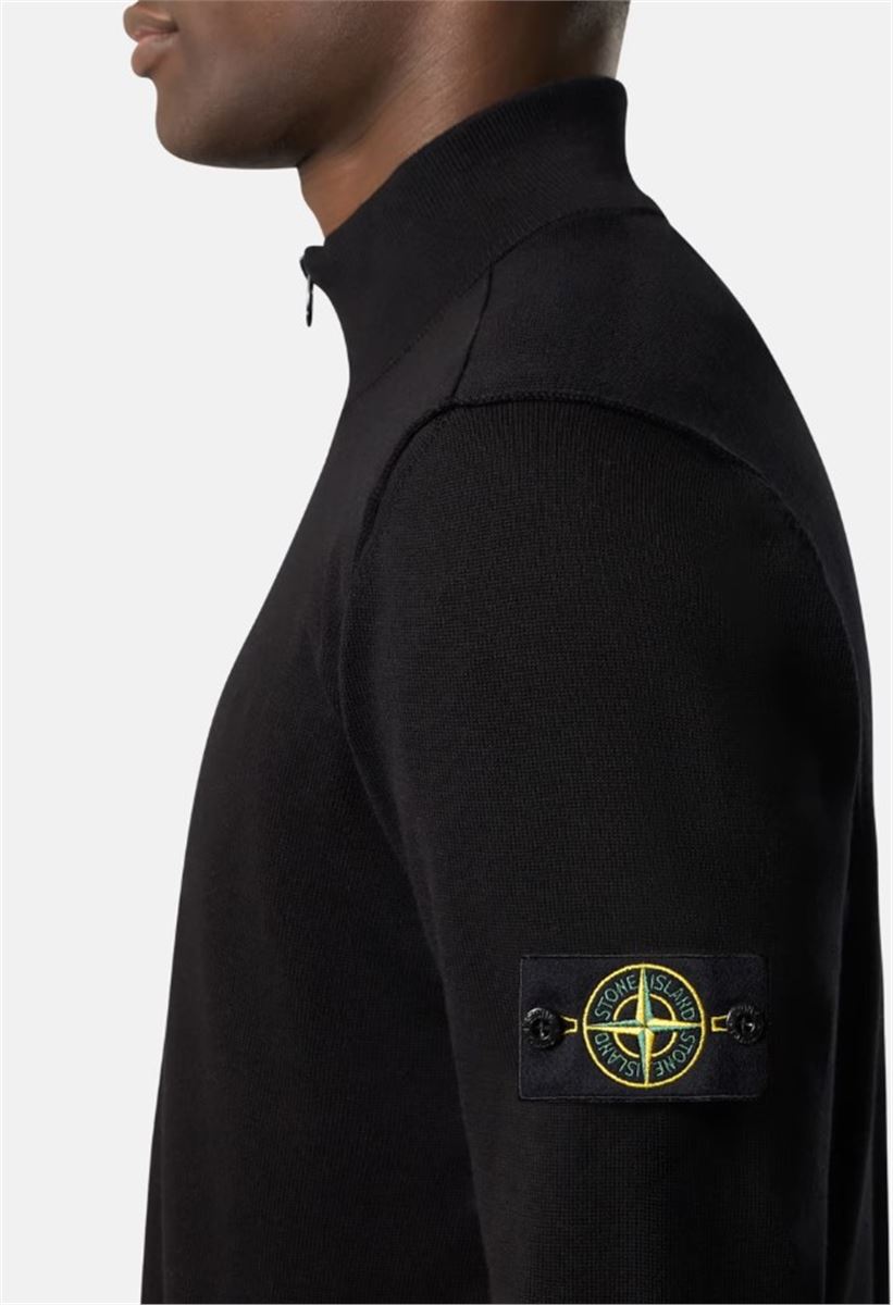 HALF-ZIP JUMPER WITH SMALL ROLL DETAILS-STONE ISLAND-Verso