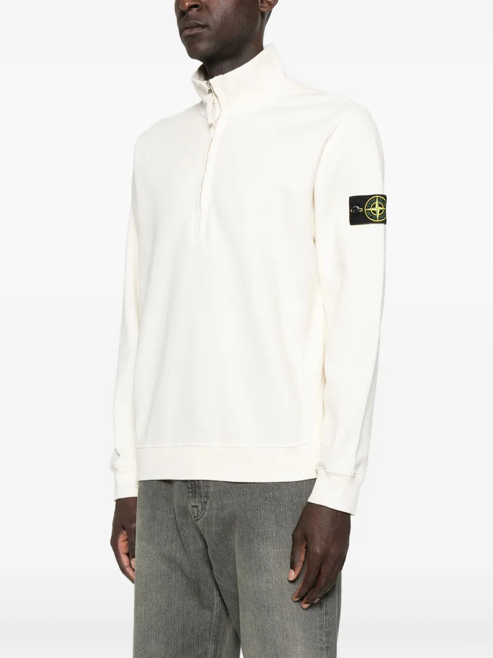 Half-zip Logo-patch Sweatshirt-STONE ISLAND-Verso