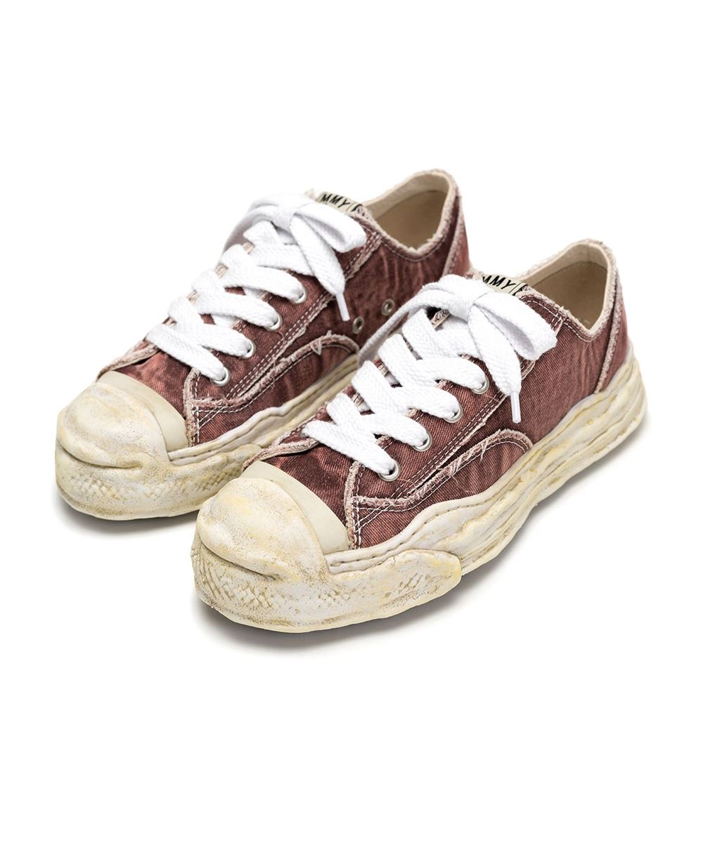 "HANK" OG Sole Bleach-Wash Denim Canvas Low-top Sneaker-MAISON MIHARA YASUHIRO-Verso