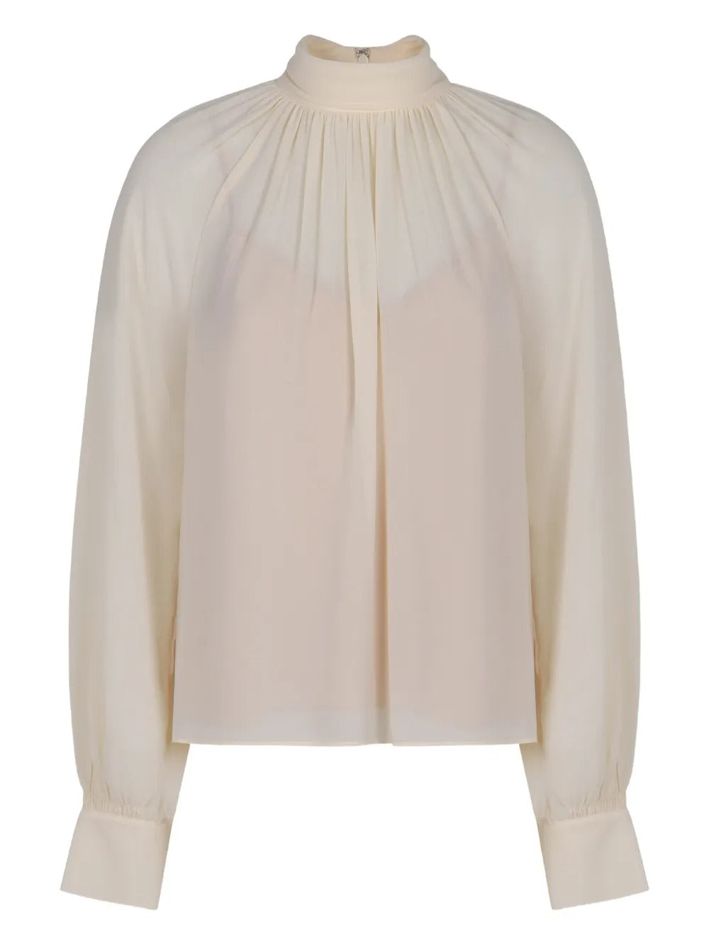 High-neck draped blouse-VINCE-Verso