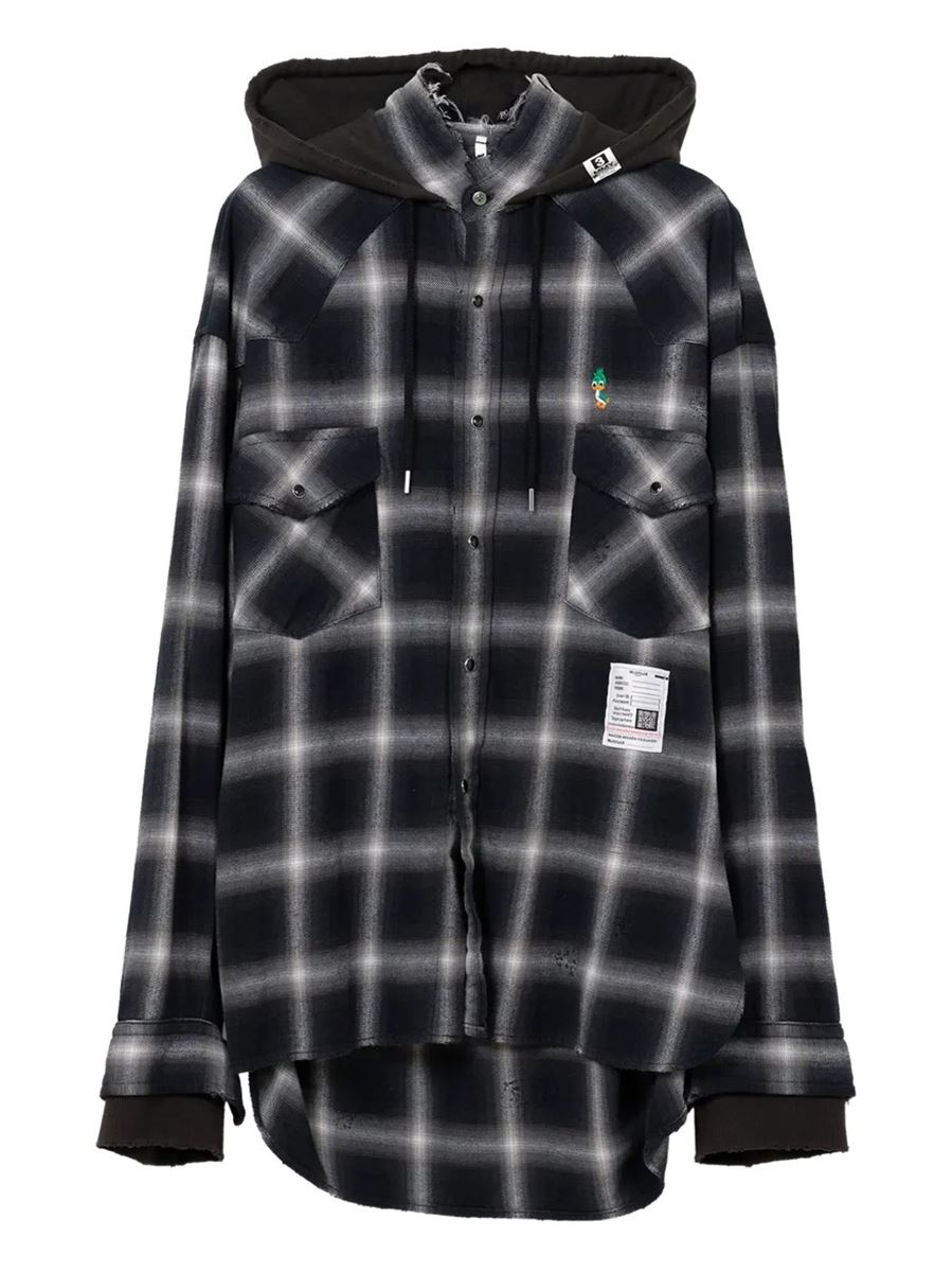 Hooded checked shirt-MAISON MIHARA YASUHIRO-Verso