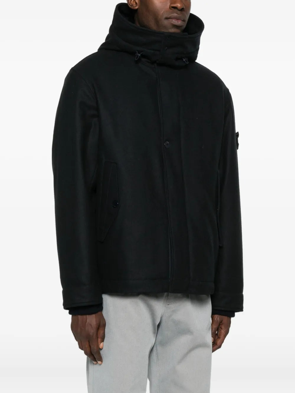 Hooded flap-pocket jacket-STONE ISLAND-Verso