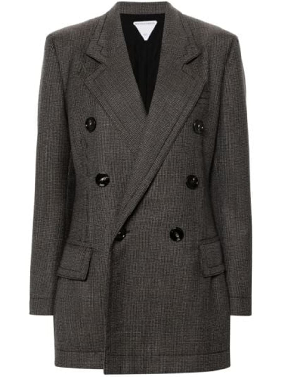 HOUNDSTOOTH WOOL JACKET WITH LABEL -  BOTTEGA VENETA -  Verso