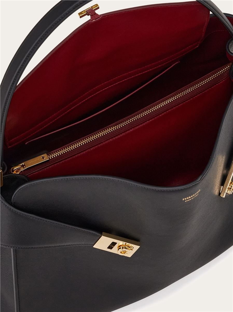 Hug soft two-tone shoulder bag (l)-FERRAGAMO-Verso