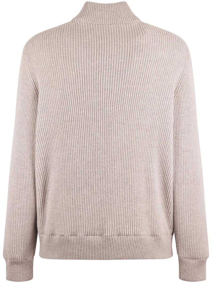 Ice grey jacket frontal buttons closure-BRUNELLO CUCINELLI-Verso