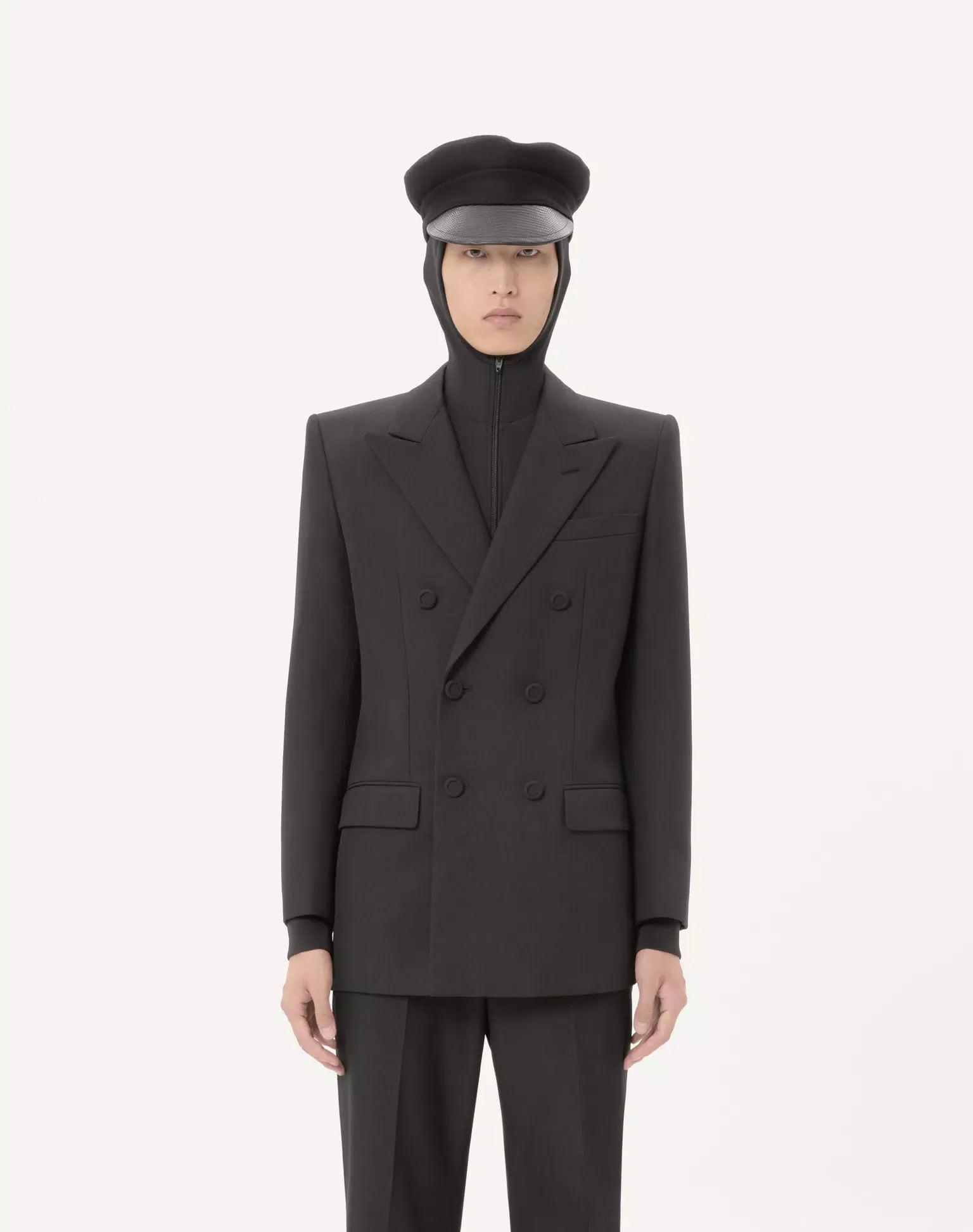 Valentino Double-Breasted Wool Gabardine Jacket-VALENTINO-Verso