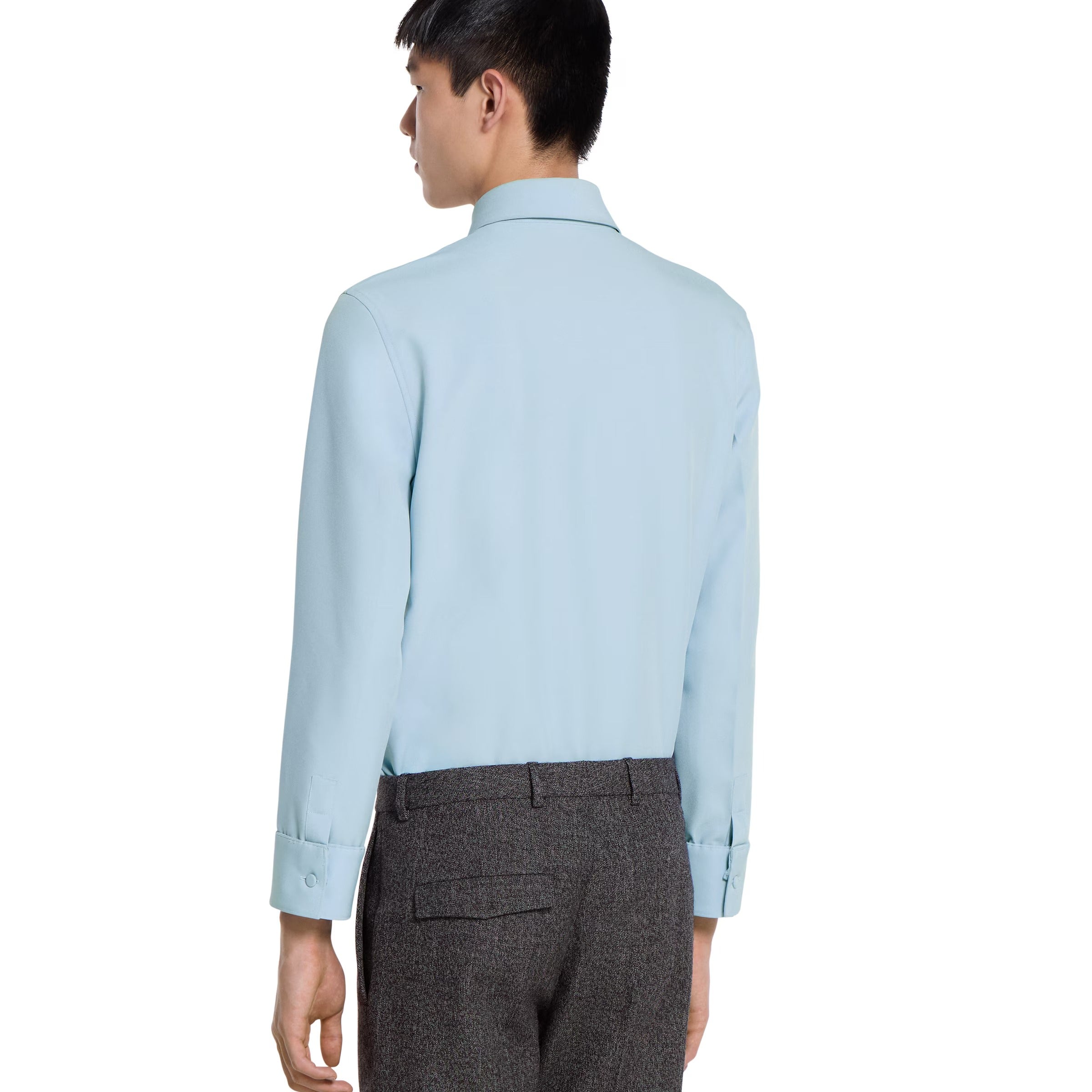 Polyester twill shirt with horsebit