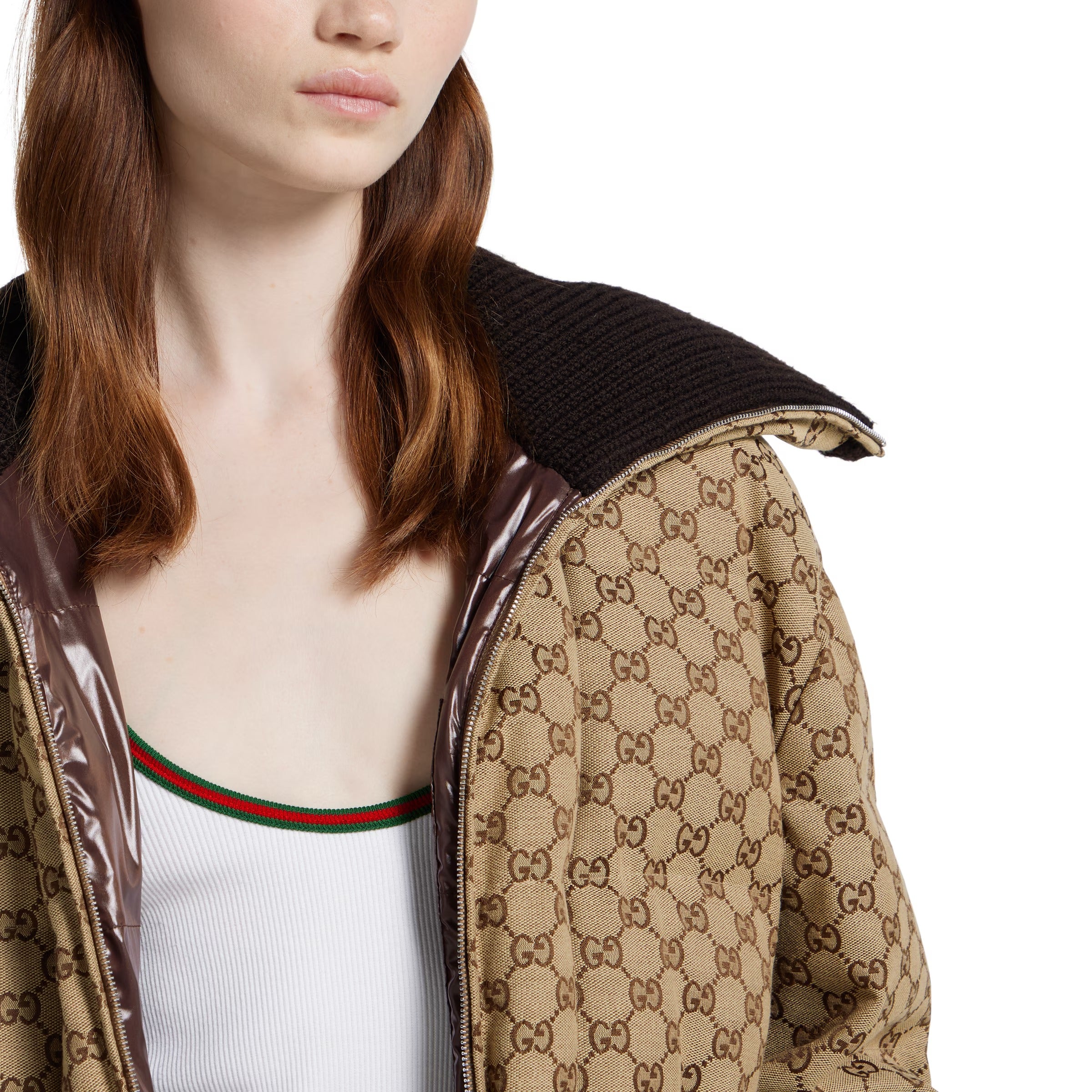 Gg canvas puffer jacket