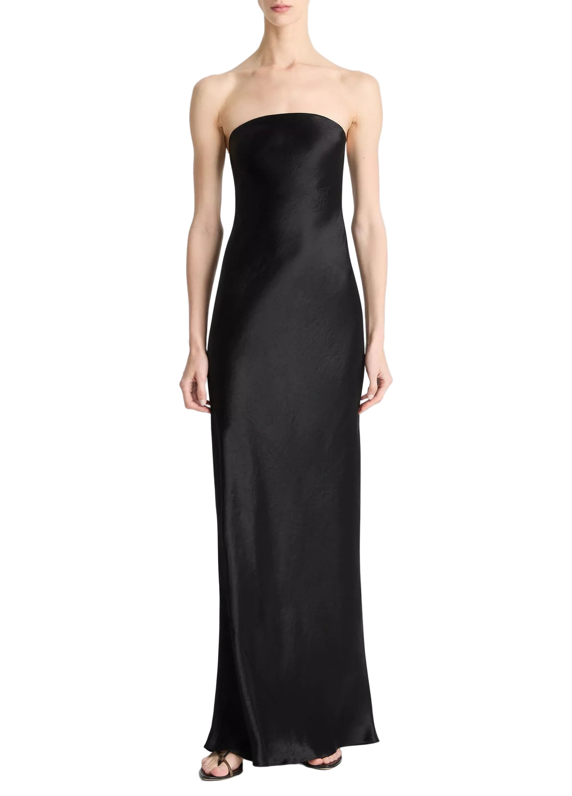 Satin Strapless Maxi Dress-VINCE-Verso