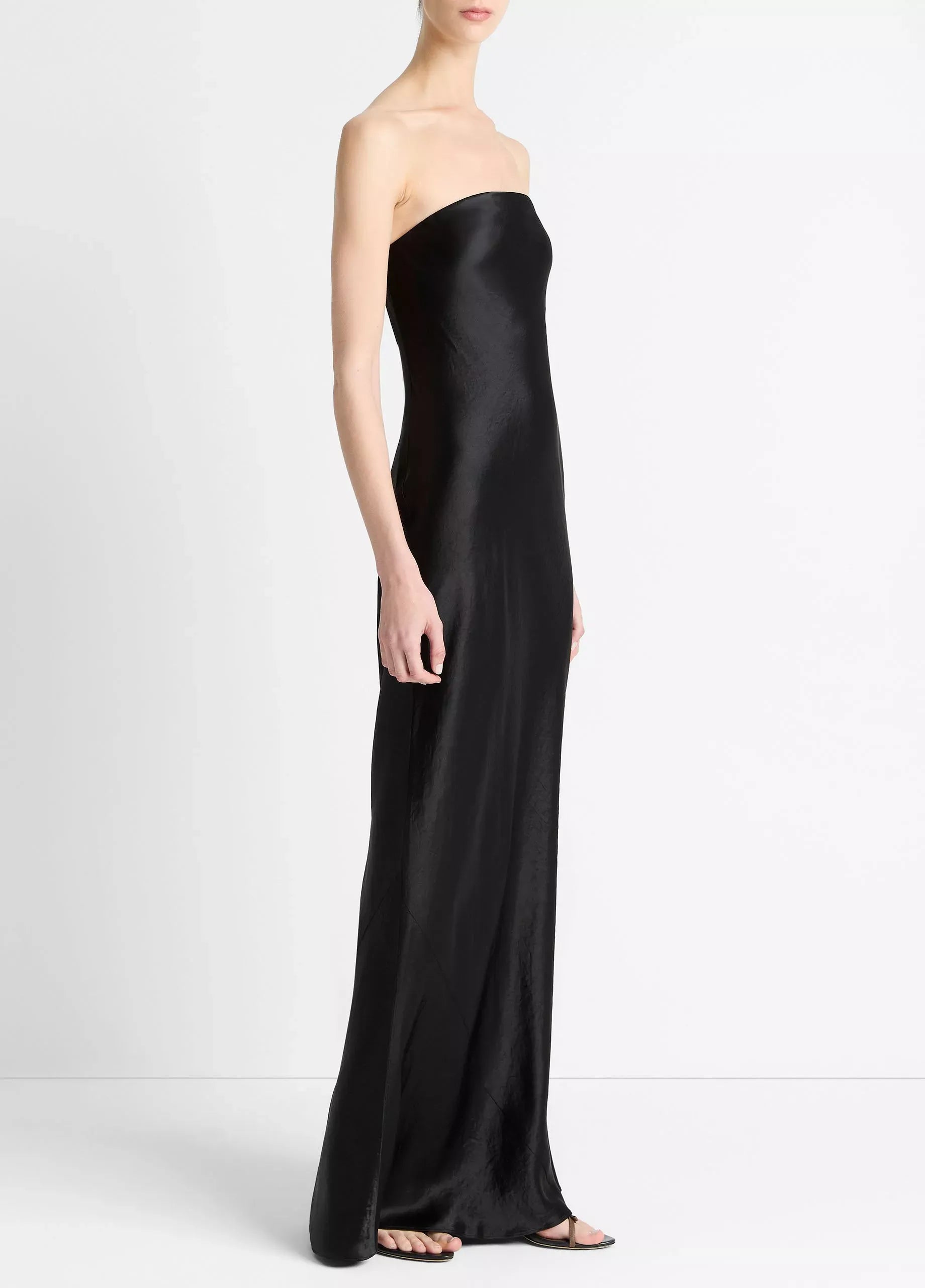 Satin Strapless Maxi Dress-VINCE-Verso