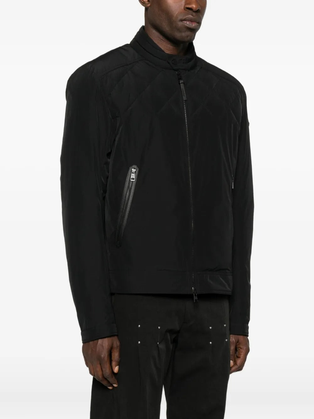 Quilted Diamond-pattern Jacket