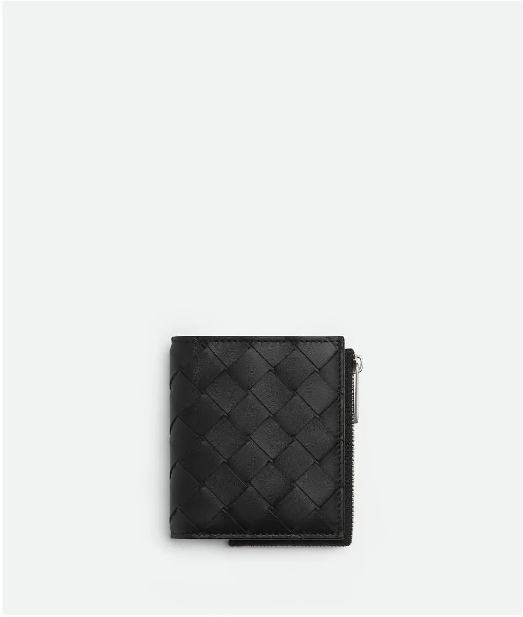 INTRECCIATO BI-FOLD WALLET WITH ZIP BOTTEGA VENETA