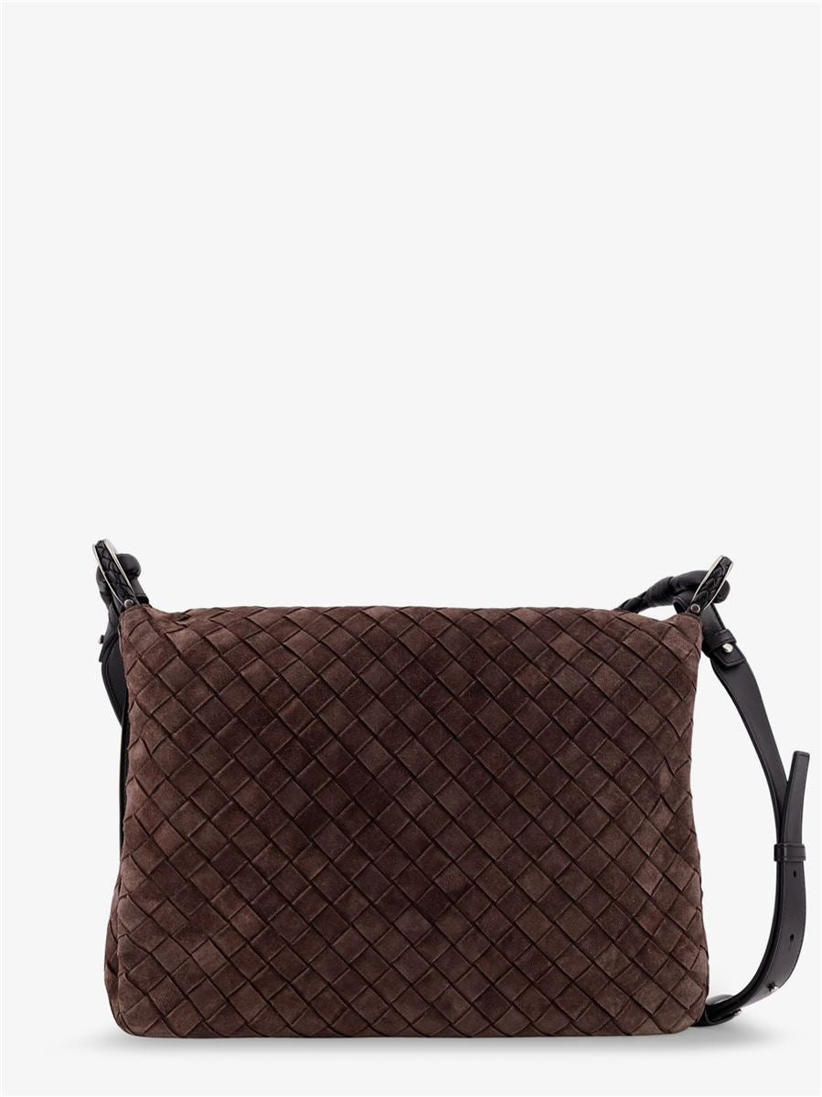 intrecciato suede shoulder bag-BOTTEGA VENETA-Verso