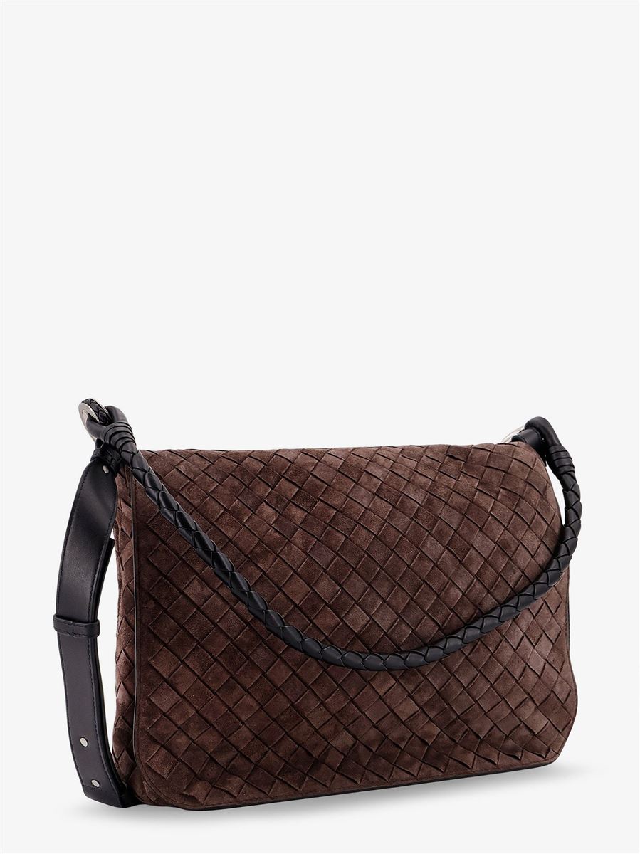 intrecciato suede shoulder bag-BOTTEGA VENETA-Verso