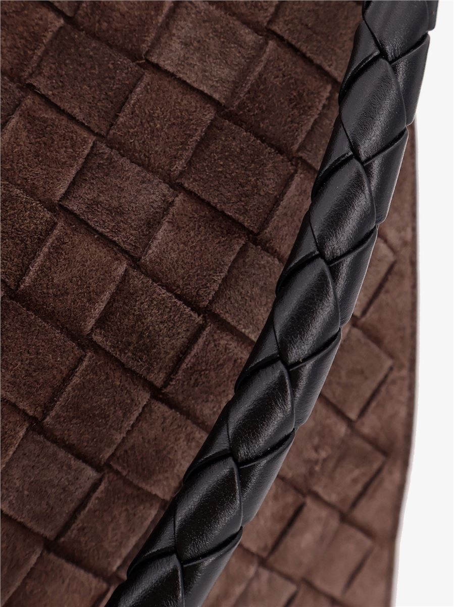 intrecciato suede shoulder bag-BOTTEGA VENETA-Verso