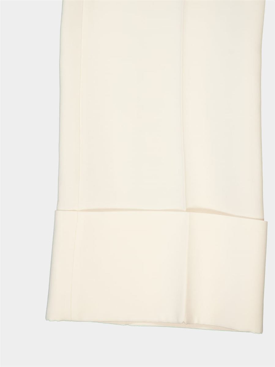 IVORY WIDE-LEG VIRGIN WOOL CREPE TROUSERS - VALENTINO - Verso