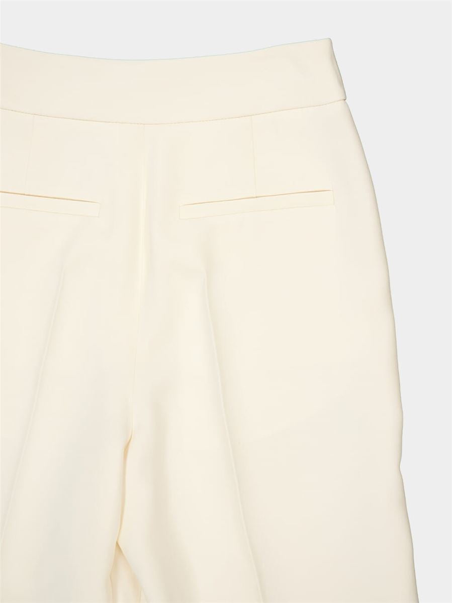IVORY WIDE-LEG VIRGIN WOOL CREPE TROUSERS - VALENTINO - Verso