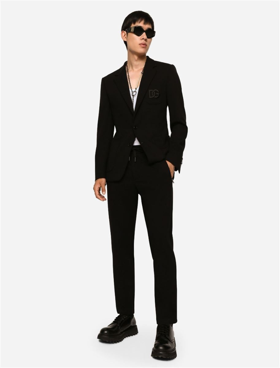 JERSEY JOGGING PANTS WITH DG PATCH - DOLCE & GABBANA - Verso