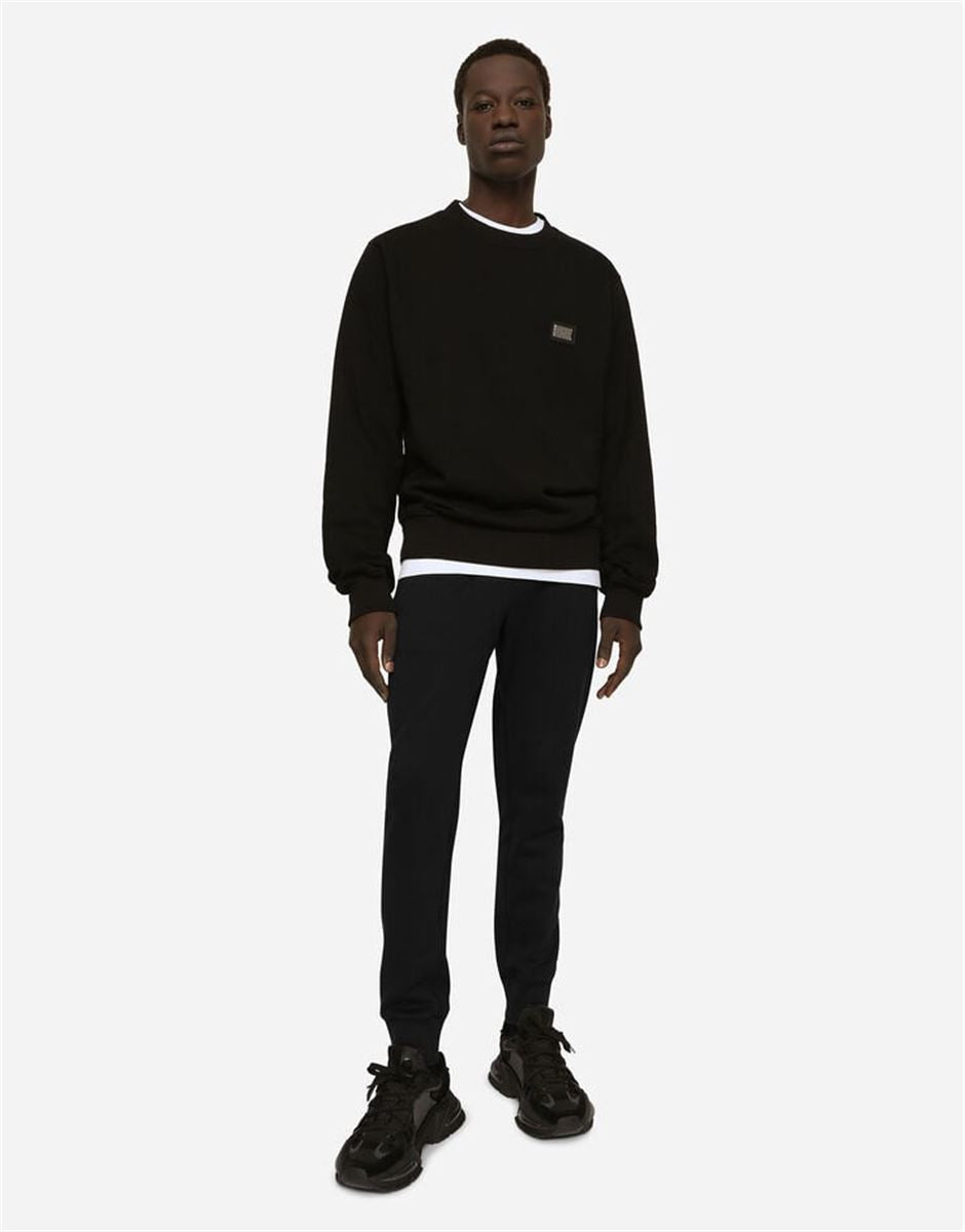 JERSEY SWEATSHIRT WITH BRANDED TAG - DOLCE & GABBANA - Verso