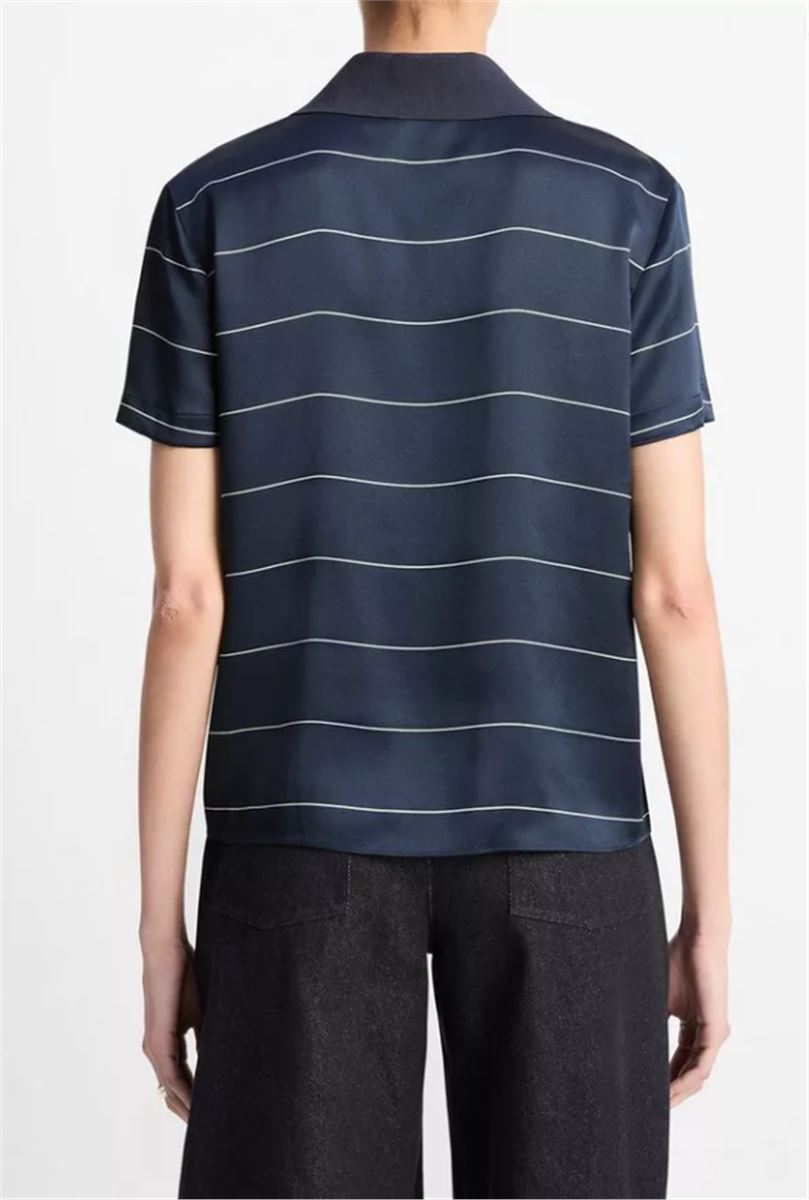 KNIT-COLLAR STRIPED SILK POLO SHIRT-VINCE-Verso