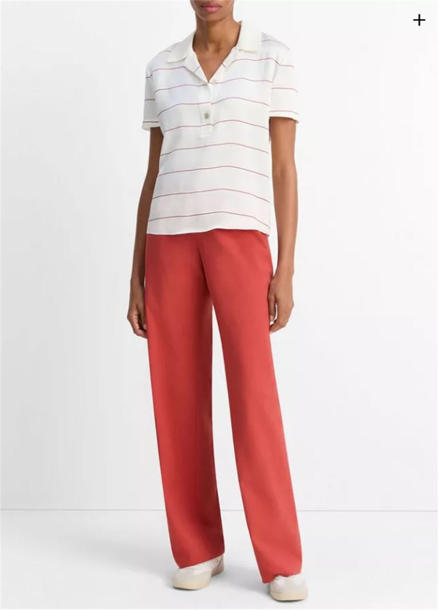 KNIT-COLLAR STRIPED SILK POLO SHIRT-VINCE-Verso