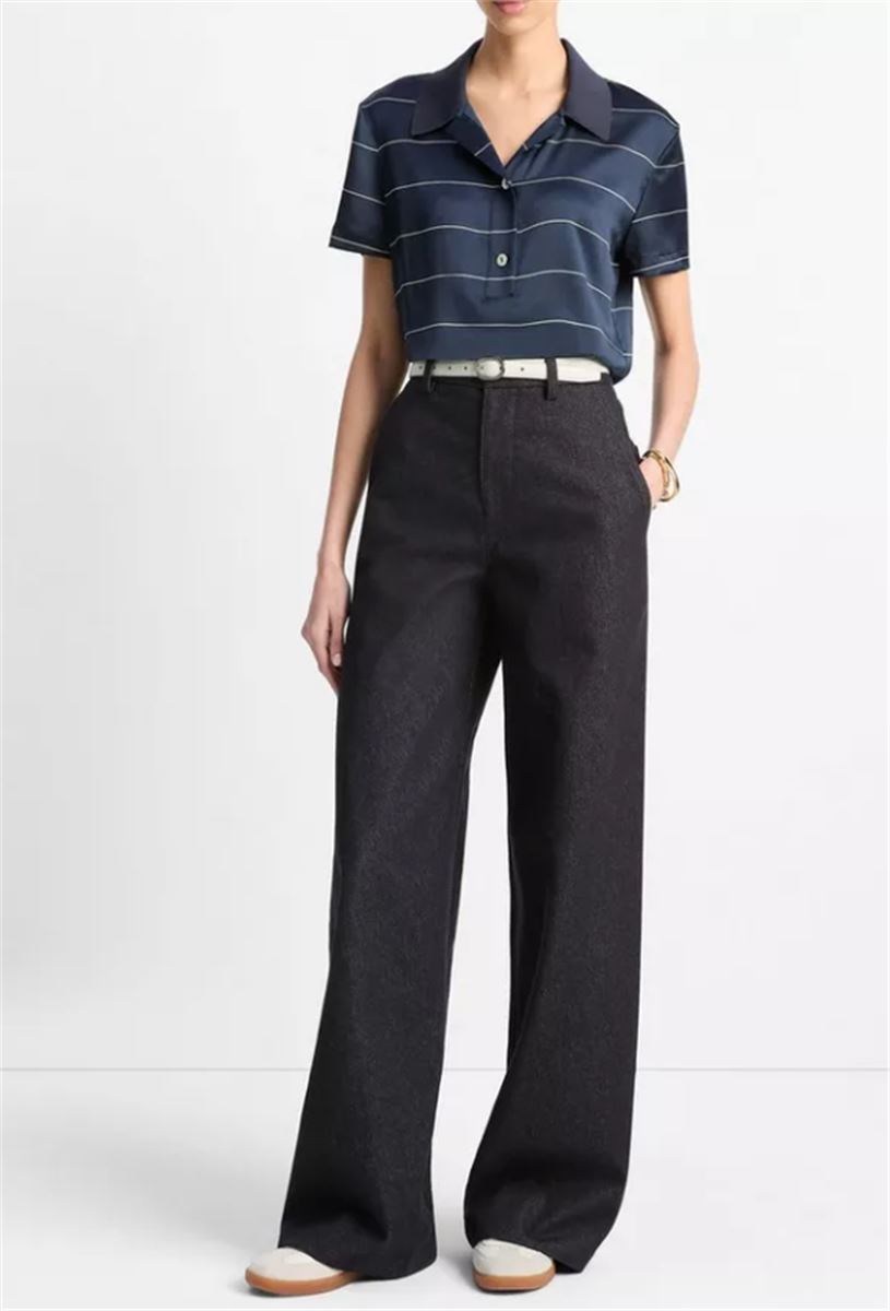 KNIT-COLLAR STRIPED SILK POLO SHIRT-VINCE-Verso