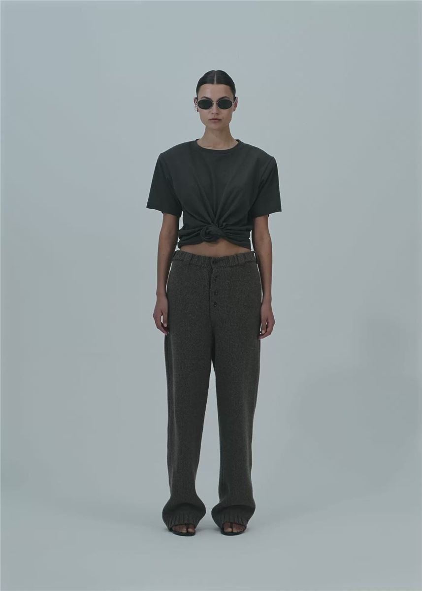 KNOTTED T-SHIRT IN GREY-MAGDA BUTRYM-Verso