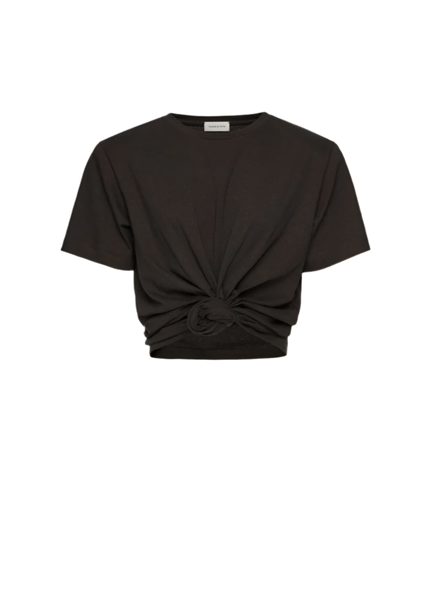 KNOTTED T-SHIRT IN GREY-MAGDA BUTRYM-Verso