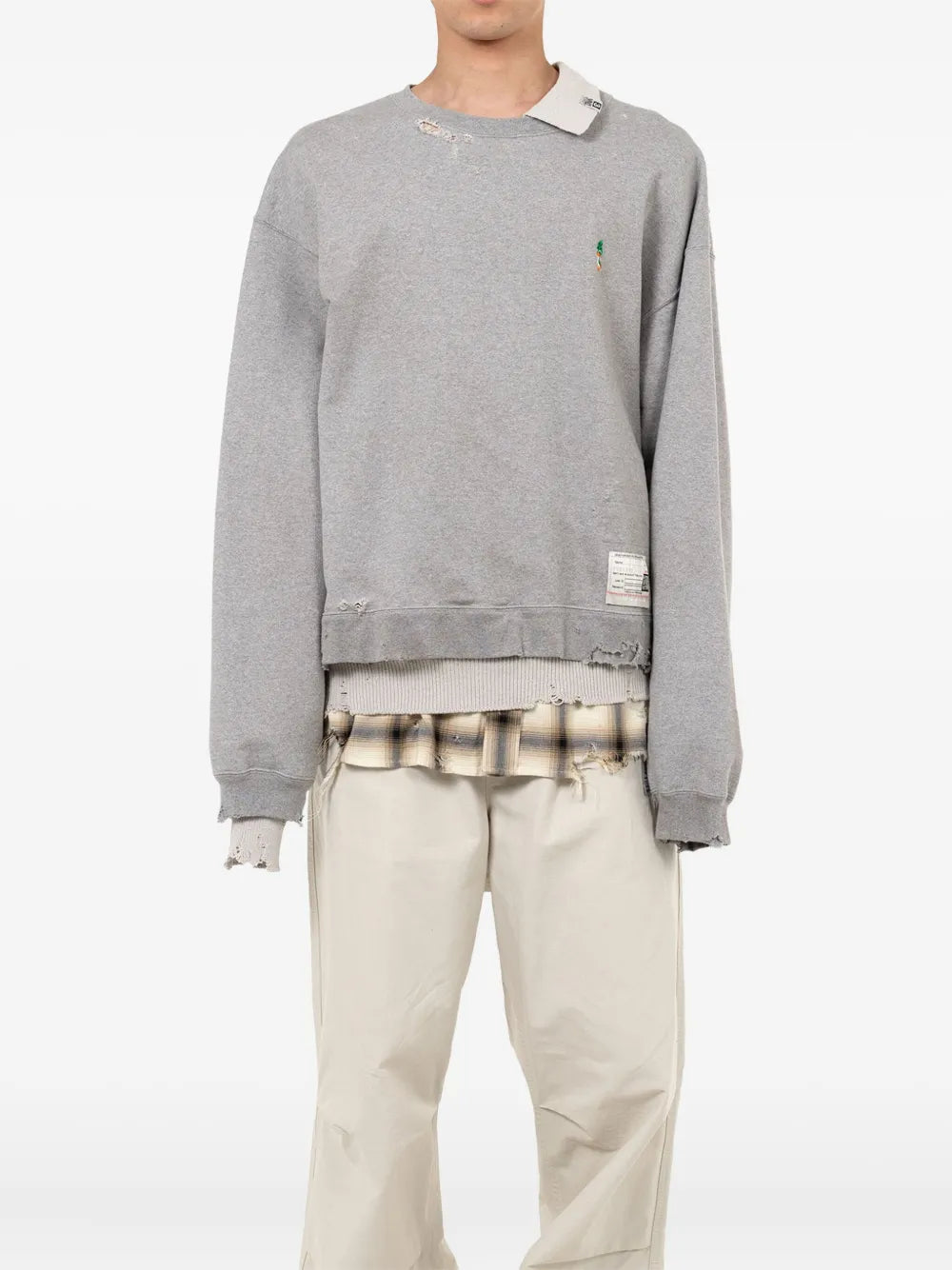 Layered frayed sweatshirt-MAISON MIHARA YASUHIRO-Verso