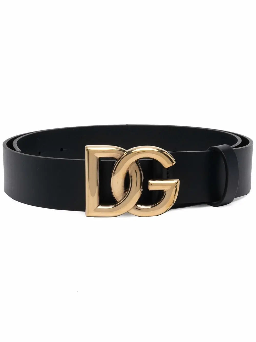 Leather belt with dg logo