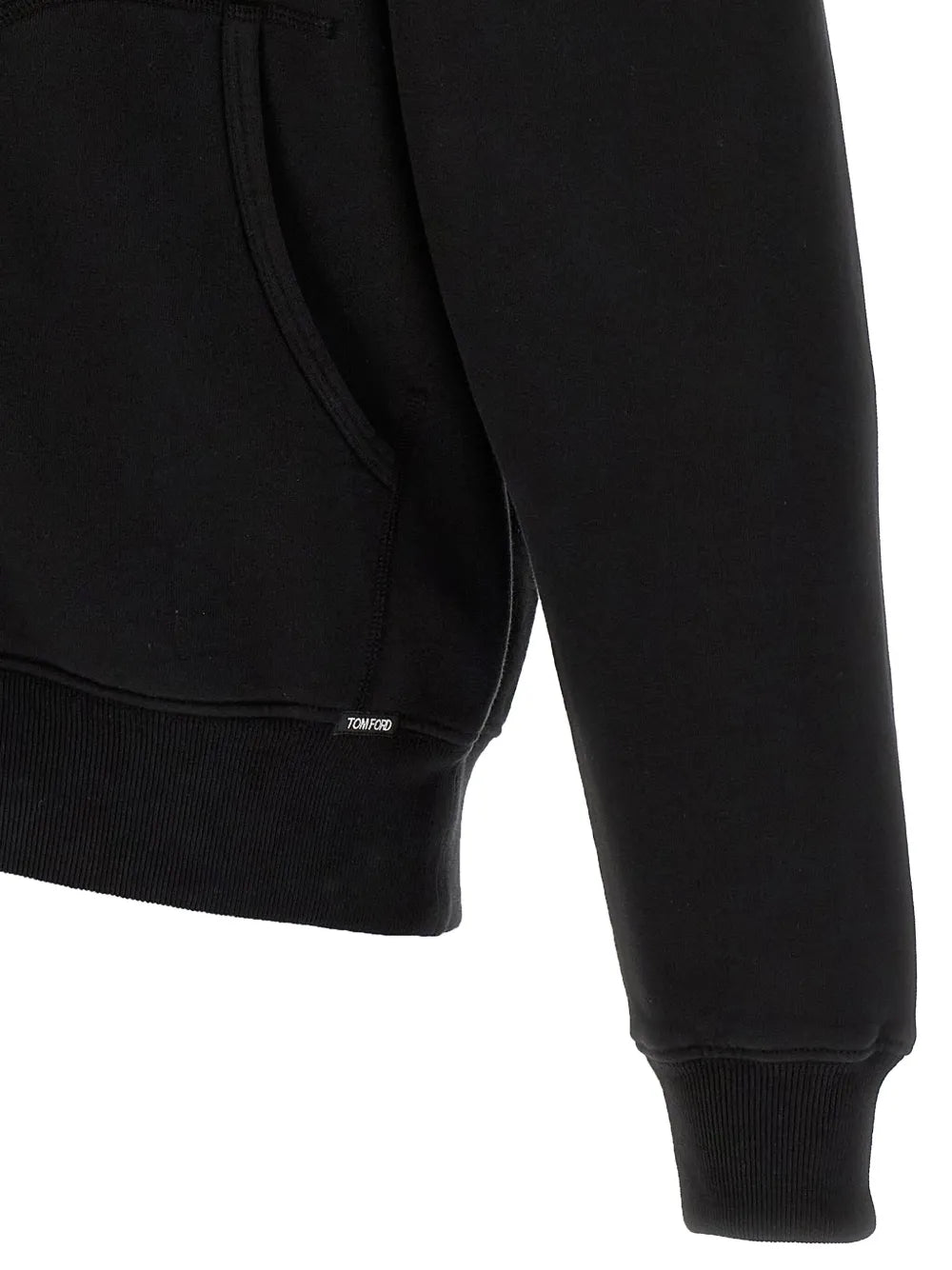 Leather-detail zip-front hoodie-TOM FORD-Verso