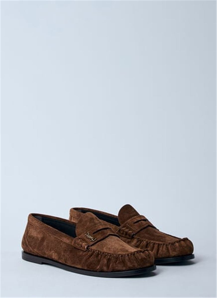 LEATHER LOAFERS IN SUEDE FINISH.-SAINT LAURENT-Verso