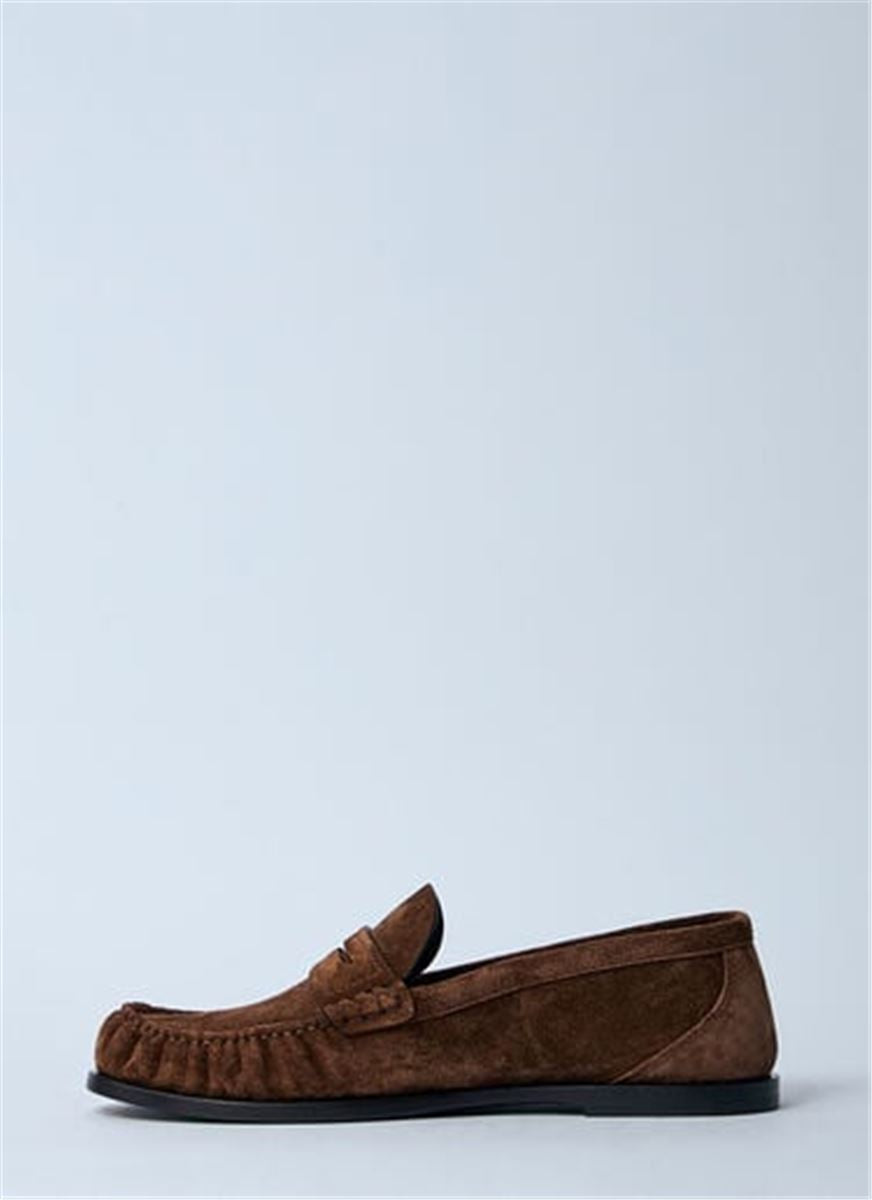 LEATHER LOAFERS IN SUEDE FINISH.-SAINT LAURENT-Verso