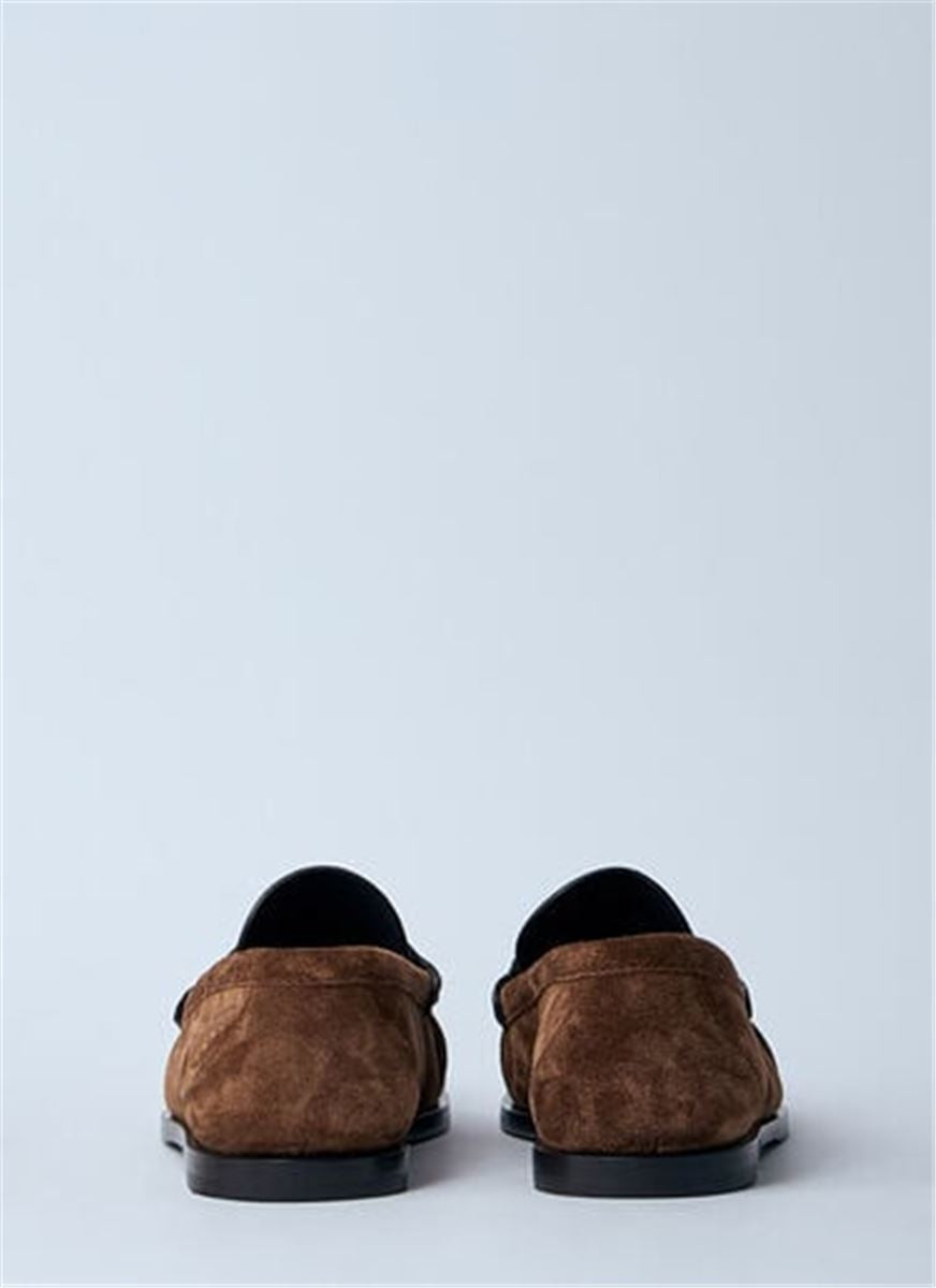 LEATHER LOAFERS IN SUEDE FINISH.-SAINT LAURENT-Verso