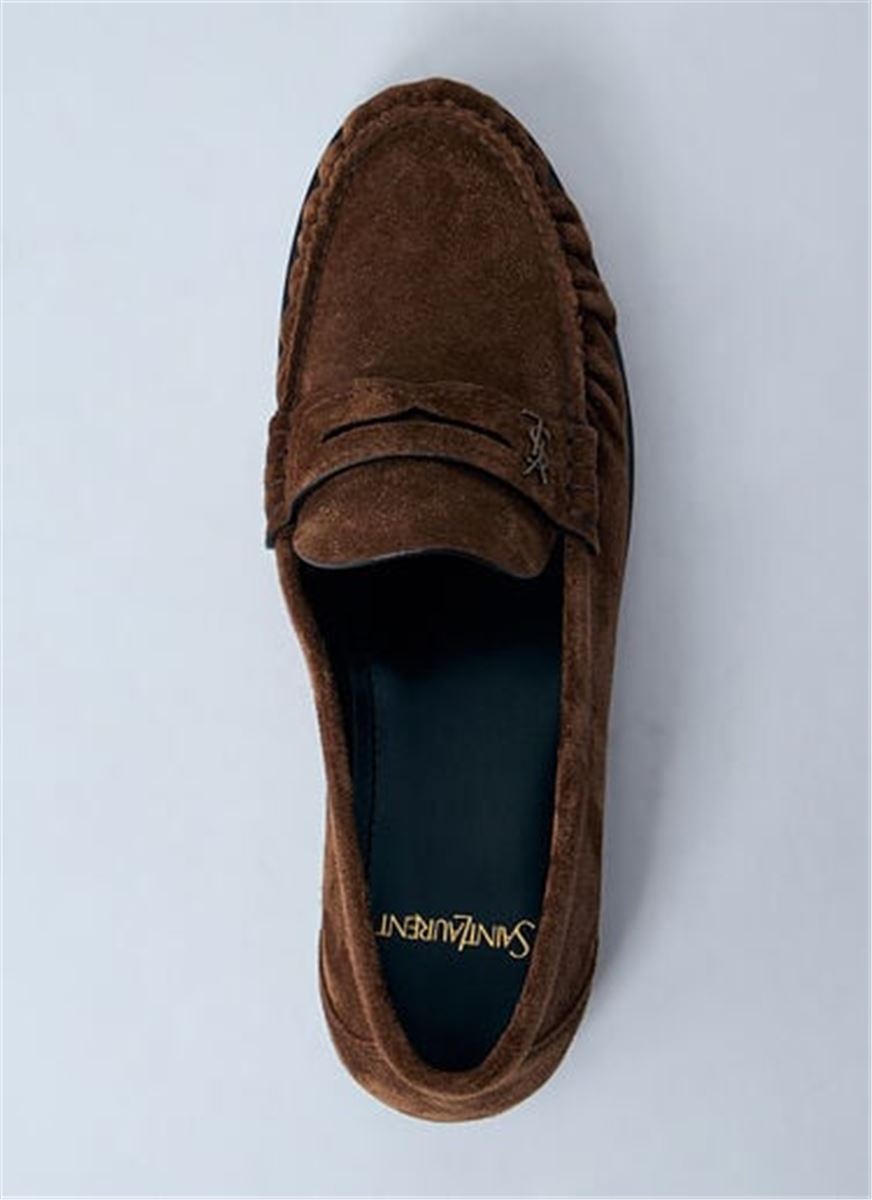 LEATHER LOAFERS IN SUEDE FINISH.-SAINT LAURENT-Verso
