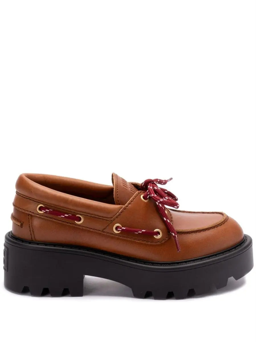 LEATHER LOAFERS MIU MIU