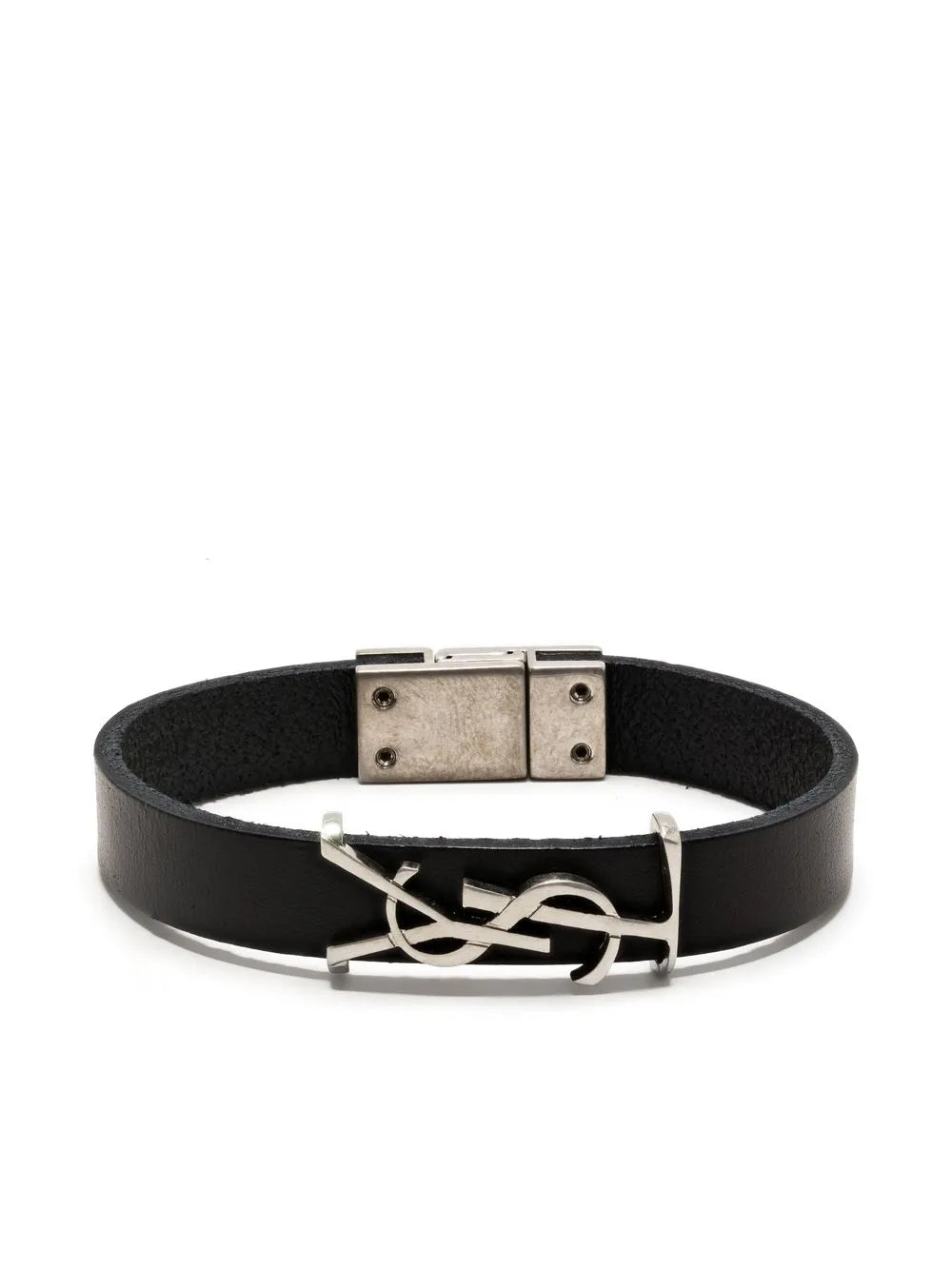 Leather Logo-plaque Bracelet-SAINT LAURENT-Verso