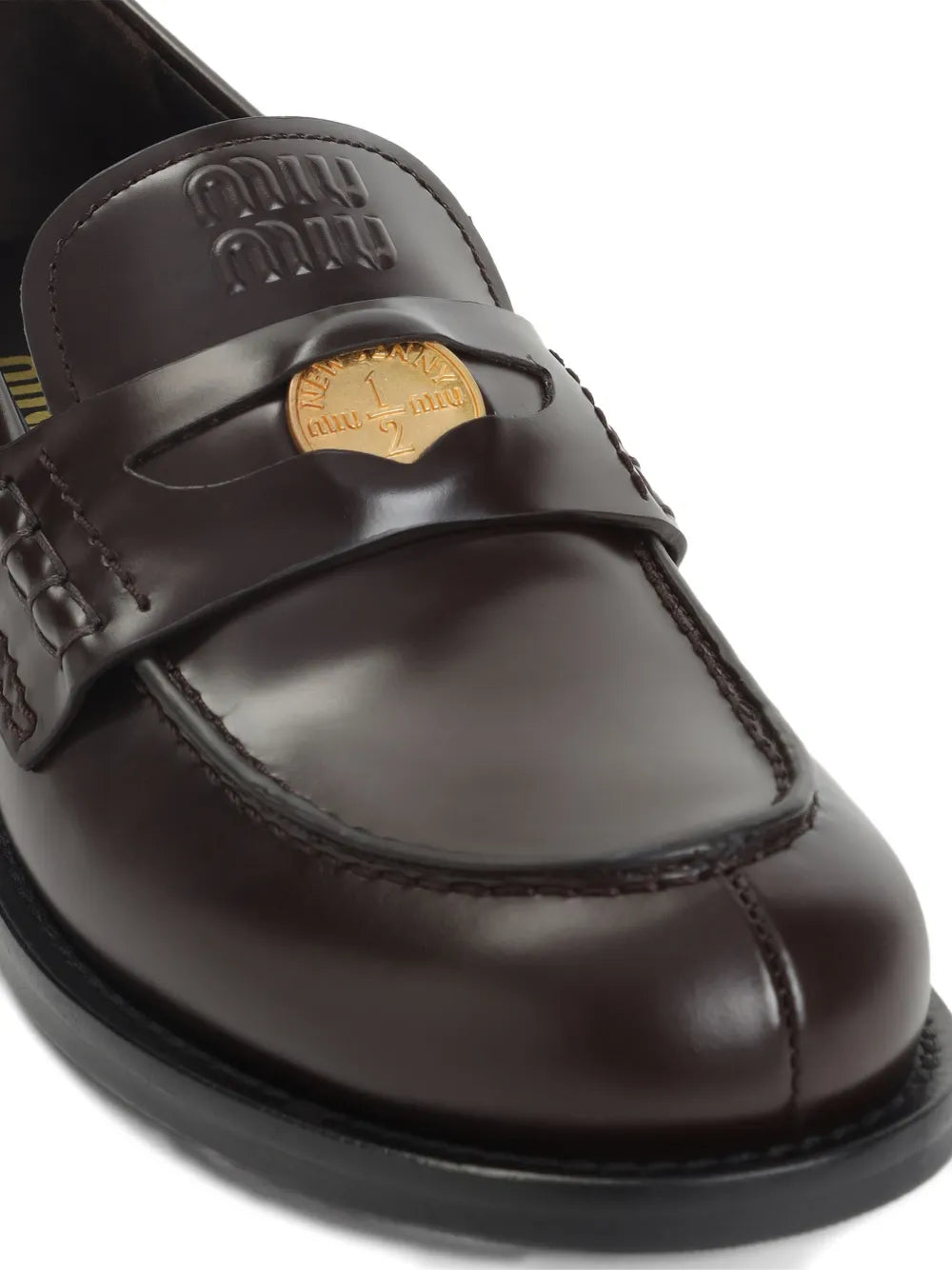 Leather penny loafers-MIU MIU-Verso