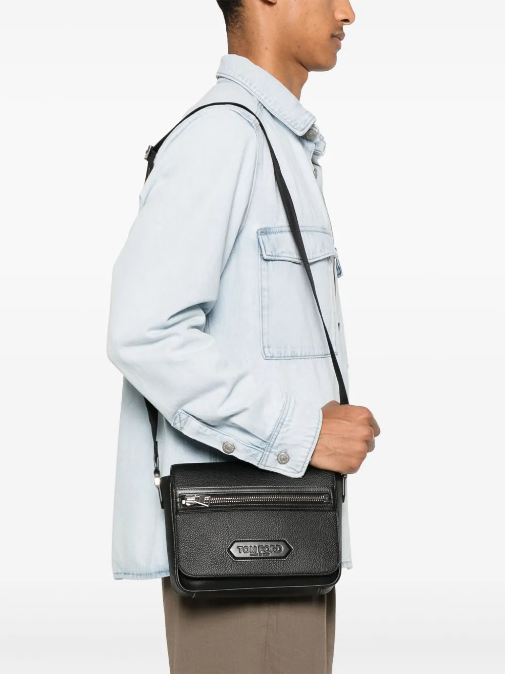 Leather shoulder bag-TOM FORD-Verso