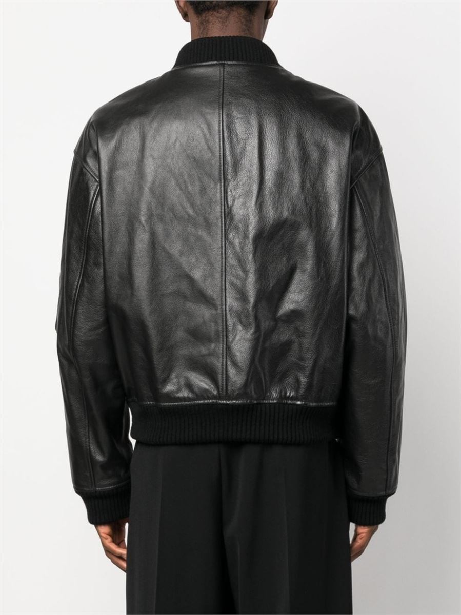 LEATHER ZIP-UP BOMBER JACKET DOLCE & GABBANA